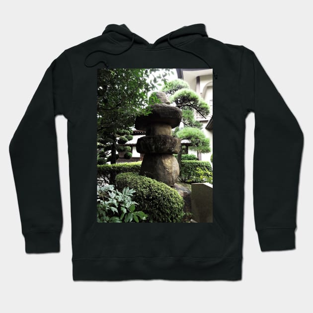 Stone Lantern in a Japanese Garden Hoodie by kansaikate